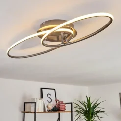 hofstein Plafonnier Harpeth LED Nickel mat, 1 lumière