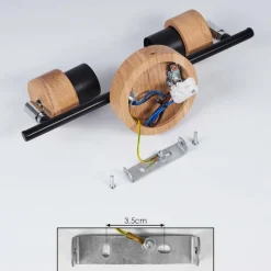 Lampes Vintages & Rétros-hofstein Plafonnier Harran Brun, Chrome, Noir, 2 lumières