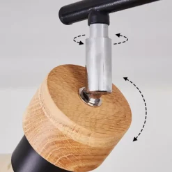 Lampes Vintages & Rétros-hofstein Plafonnier Harran Brun, Chrome, Noir, 2 lumières