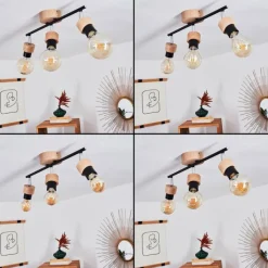 Lampes Industrielles-hofstein Plafonnier Harran Chrome, Écru, Noir, 3 lumières