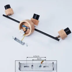 Lampes Industrielles-hofstein Plafonnier Harran Chrome, Écru, Noir, 3 lumières