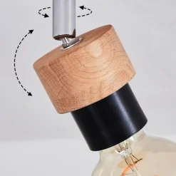 Lampes Industrielles-hofstein Plafonnier Harran Chrome, Écru, Noir, 3 lumières