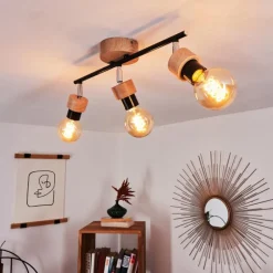 Lampes Industrielles-hofstein Plafonnier Harran Chrome, Écru, Noir, 3 lumières