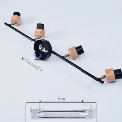 Lampes Industrielles-hofstein Plafonnier Harran Chrome, Noir, 4 lumières