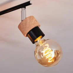 Lampes Industrielles-hofstein Plafonnier Harran Chrome, Noir, 4 lumières