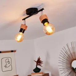 Lampes Industrielles-hofstein Plafonnier Harran Chrome, Noir, 2 lumières