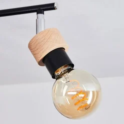 Lampes Industrielles-hofstein Plafonnier Harran Chrome, Écru, Noir, 4 lumières