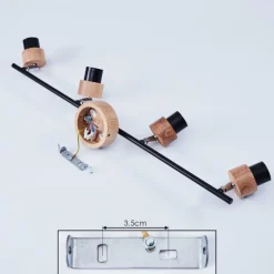 Lampes Industrielles-hofstein Plafonnier Harran Chrome, Écru, Noir, 4 lumières