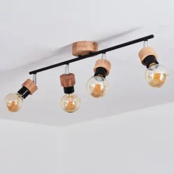 Lampes Industrielles-hofstein Plafonnier Harran Chrome, Écru, Noir, 4 lumières