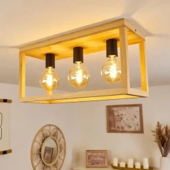 Lampes Industrielles-hofstein Plafonnier Harran Chrome, Écru, Noir, 3 lumières