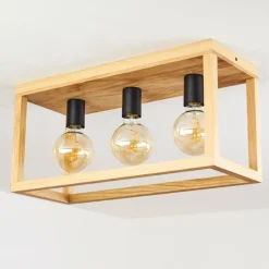 Lampes Industrielles-hofstein Plafonnier Harran Chrome, Écru, Noir, 3 lumières