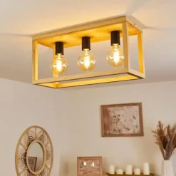 Lampes Industrielles-hofstein Plafonnier Harran Chrome, Écru, Noir, 3 lumières