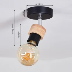 Lampes Industrielles-hofstein Plafonnier Harran Chrome, Noir, 1 lumière