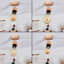 Lampes Industrielles-hofstein Plafonnier Harran Chrome, Écru, 1 lumière