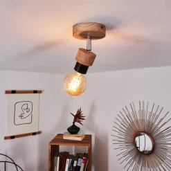 Lampes Industrielles-hofstein Plafonnier Harran Chrome, Écru, 1 lumière