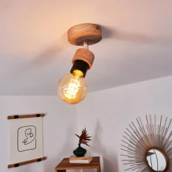 Lampes Industrielles-hofstein Plafonnier Harran Chrome, Écru, 1 lumière