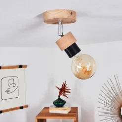 Lampes Industrielles-hofstein Plafonnier Harran Chrome, Écru, 1 lumière