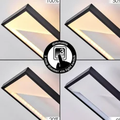 hofstein Plafonnier Haya LED Noir, 4 lumières