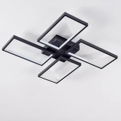 hofstein Plafonnier Haya LED Noir, 4 lumières