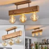 Luminaires Scandinaves-hofstein Plafonnier Heimola Brun, Couleur bois, Noir, 3 lumières