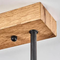 Luminaires Scandinaves-hofstein Plafonnier Heimola Brun, Couleur bois, Noir, 3 lumières