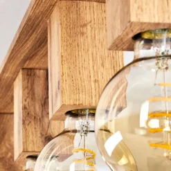 Luminaires Scandinaves-hofstein Plafonnier Heimola Brun, Couleur bois, Noir, 4 lumières