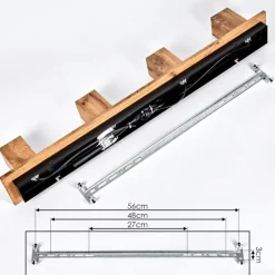 Luminaires Scandinaves-hofstein Plafonnier Heimola Brun, Couleur bois, Noir, 4 lumières