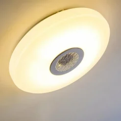 hofstein Plafonnier HEMLO LED Blanc, 1 lumière, Télécommandes, Changeur de couleurs* Éclairage Led