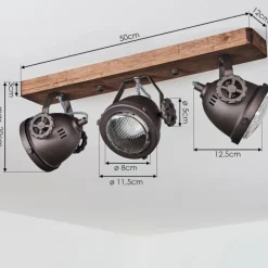 Lampes Industrielles-hofstein Plafonnier Herford Bois foncé, 3 lumières