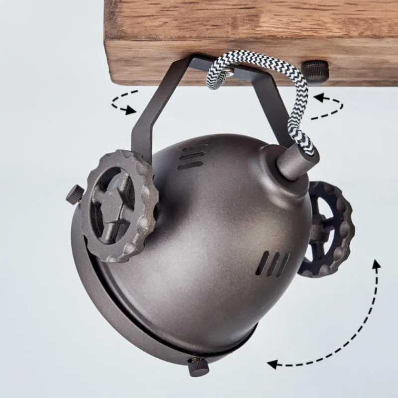 Lampes Industrielles-hofstein Plafonnier Herford Bois foncé, 3 lumières