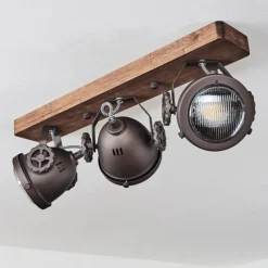 Lampes Industrielles-hofstein Plafonnier Herford Bois foncé, 3 lumières