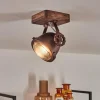 Lampes Industrielles-hofstein Plafonnier Herford Bois foncé, Rouille, 1 lumière