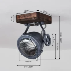 Lampes Industrielles-hofstein Plafonnier Herford Bois foncé, 1 lumière