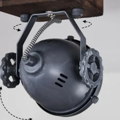 Lampes Industrielles-hofstein Plafonnier Herford Bois foncé, 1 lumière