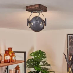 Lampes Industrielles-hofstein Plafonnier Herford Bois foncé, 1 lumière