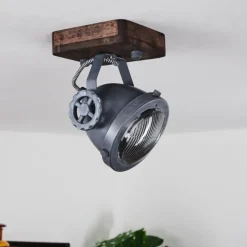 Lampes Industrielles-hofstein Plafonnier Herford Bois foncé, 1 lumière