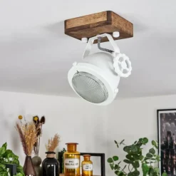 Lampes Industrielles-hofstein Plafonnier Herford Bois foncé, 1 lumière