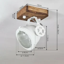 Lampes Industrielles-hofstein Plafonnier Herford Bois foncé, 1 lumière
