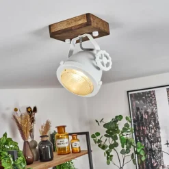 Lampes Industrielles-hofstein Plafonnier Herford Bois foncé, 1 lumière