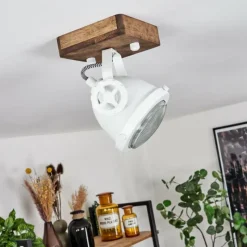 Lampes Industrielles-hofstein Plafonnier Herford Bois foncé, 1 lumière