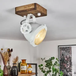 Lampes Industrielles-hofstein Plafonnier Herford Bois foncé, 1 lumière