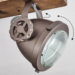 Lampes Industrielles-hofstein Plafonnier Herford Bois foncé, 4 lumières