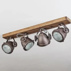 Lampes Industrielles-hofstein Plafonnier Herford Bois foncé, 4 lumières