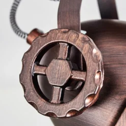 Lampes Industrielles-hofstein Plafonnier Herford Bois foncé, Rouille, 4 lumières