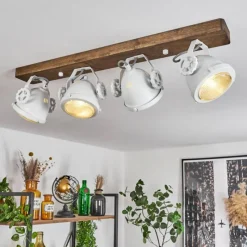 Lampes Industrielles-hofstein Plafonnier Herford Bois foncé, 4 lumières