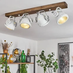 Lampes Industrielles-hofstein Plafonnier Herford Bois foncé, 4 lumières