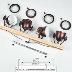 Lampes Industrielles-hofstein Plafonnier Herford Bronze, Écru, 4 lumières