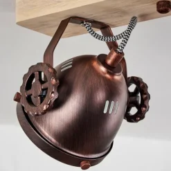 Lampes Industrielles-hofstein Plafonnier Herford Bronze, Écru, 4 lumières