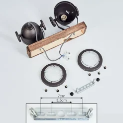 Lampes Industrielles-hofstein Plafonnier Herford Brun, Bois foncé, 2 lumières