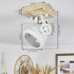 Lampes Industrielles-hofstein Plafonnier Herford Écru, Blanc, 1 lumière